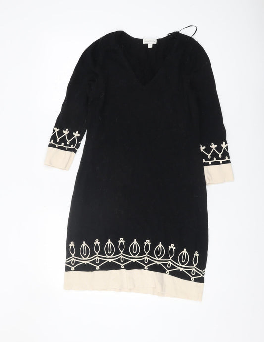 Womens UK Size S Monsoon Black Tunic Jumper