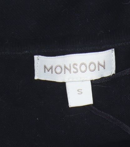 Womens UK Size S Monsoon Black Tunic Jumper