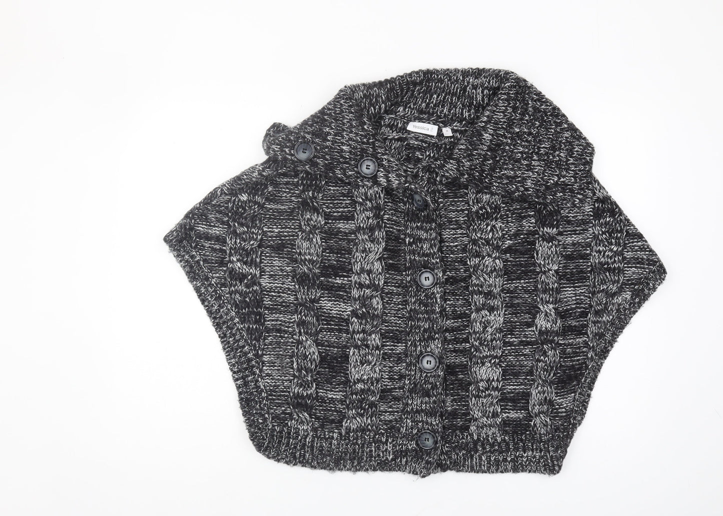 Womens UK Size M Yessica Black Cape Jumper