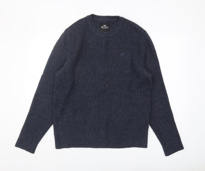 Hollister Men's Blue Pullover Jumper, Size L, Crew Neck
