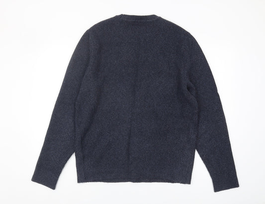 Hollister Men's Blue Pullover Jumper, Size L, Crew Neck