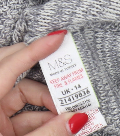 Womens UK Size 14 Marks and Spencer Grey Cardigan Jumper