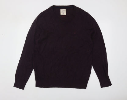 Fat Face Men's Purple V-Neck Pullover Jumper L