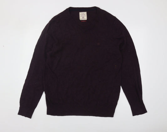 Fat Face Men's Purple V-Neck Pullover Jumper L