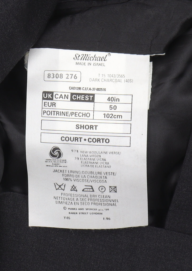 Mens UK Size 40 Marks and Spencer Regular Black Suit Jacket