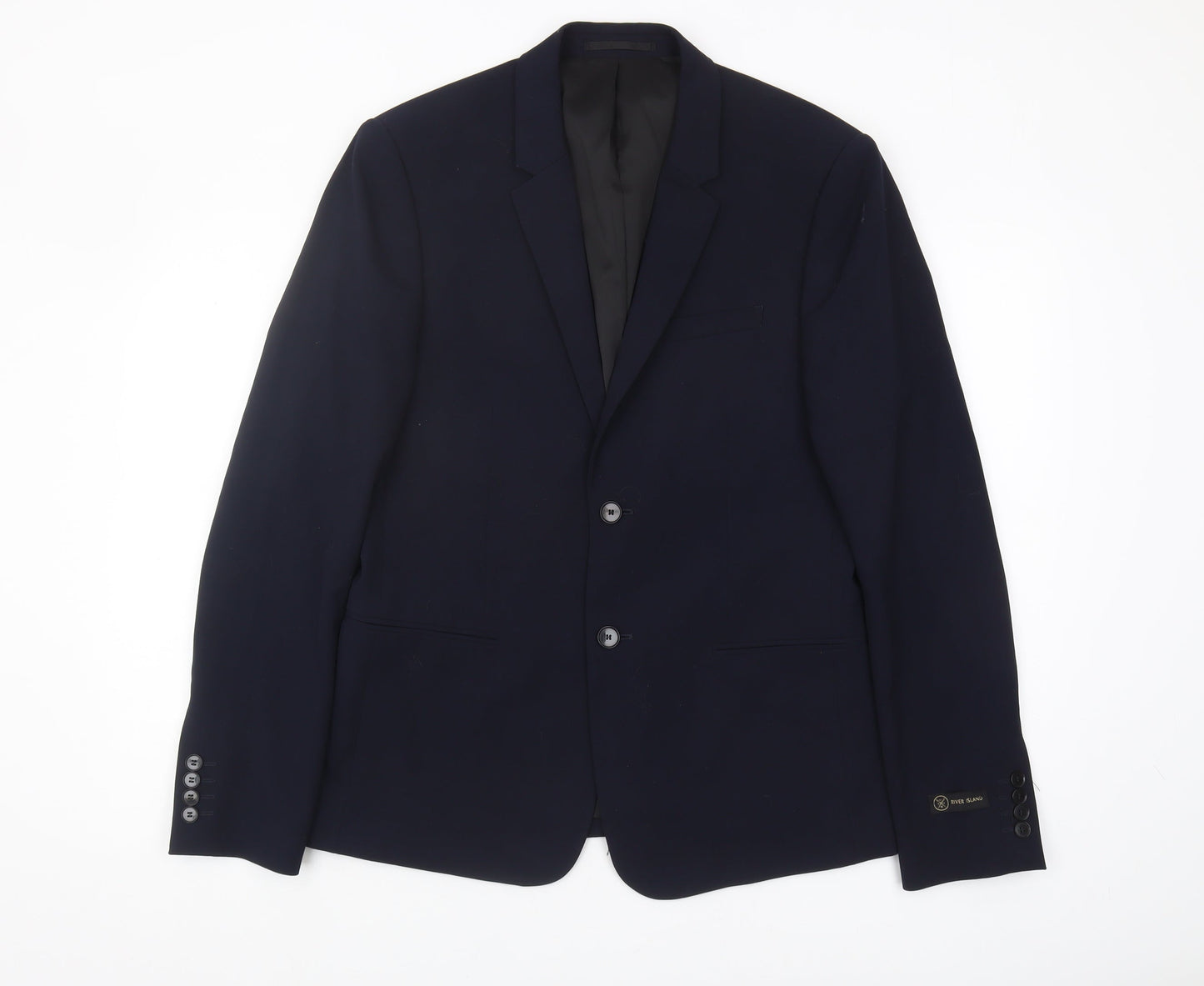 Mens UK Size 40 River Island Regular Blue Suit Jacket