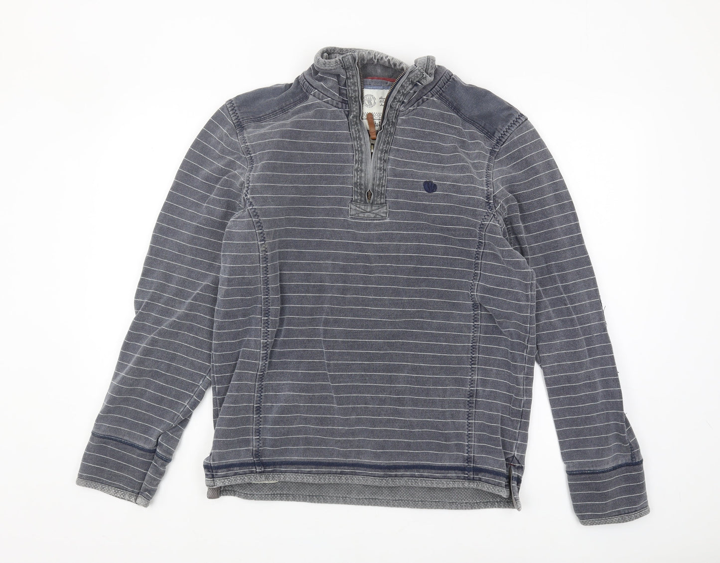 Mens UK Size S Fat Face Blue 1/4 Zip Sweatshirt