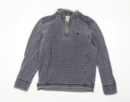 Mens UK Size S Fat Face Blue 1/4 Zip Sweatshirt
