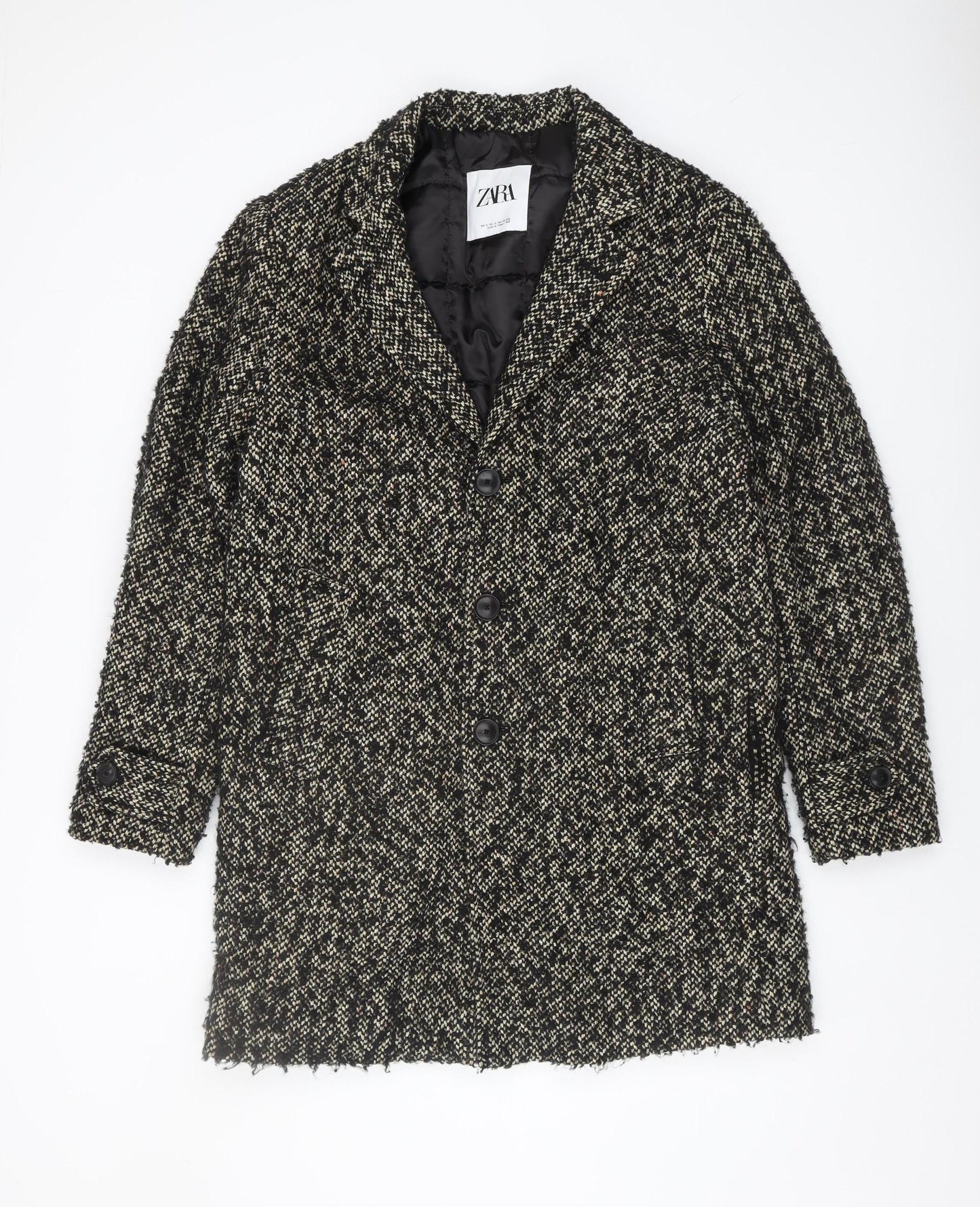 Zara Women's Black Tweed Pea Coat Size 10
