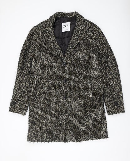 Zara Women's Black Tweed Pea Coat Size 10