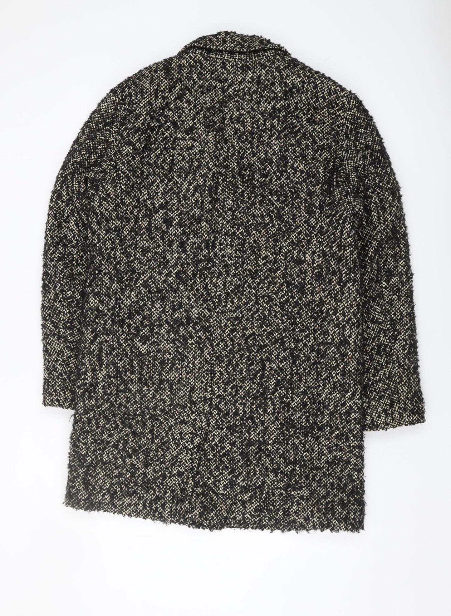 Zara Women's Black Tweed Pea Coat Size 10
