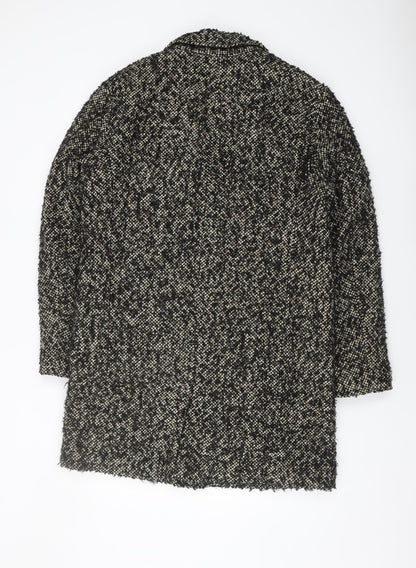 Zara Women's Black Tweed Pea Coat Size 10