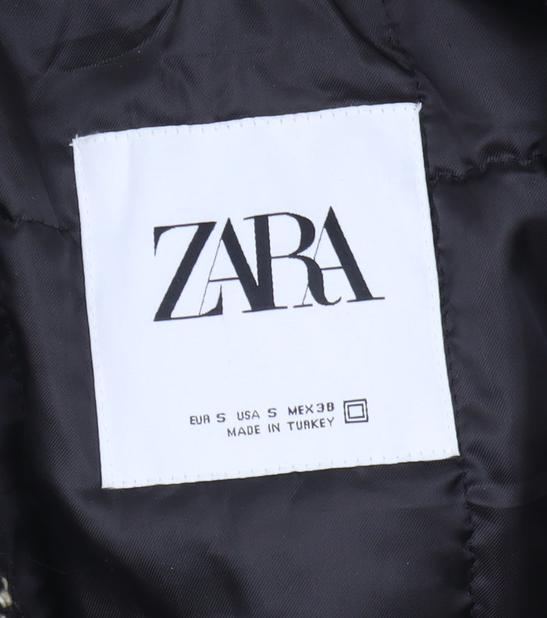 Zara Women's Black Tweed Pea Coat Size 10
