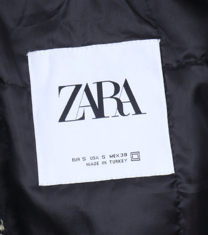 Zara Women's Black Tweed Pea Coat Size 10