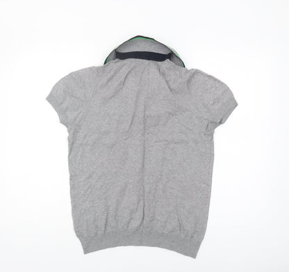 Henri Lloyd Men's Grey Polo Shirt, Size S, Argyle Pattern