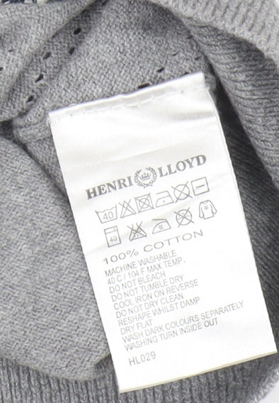 Henri Lloyd Men's Grey Polo Shirt, Size S, Argyle Pattern