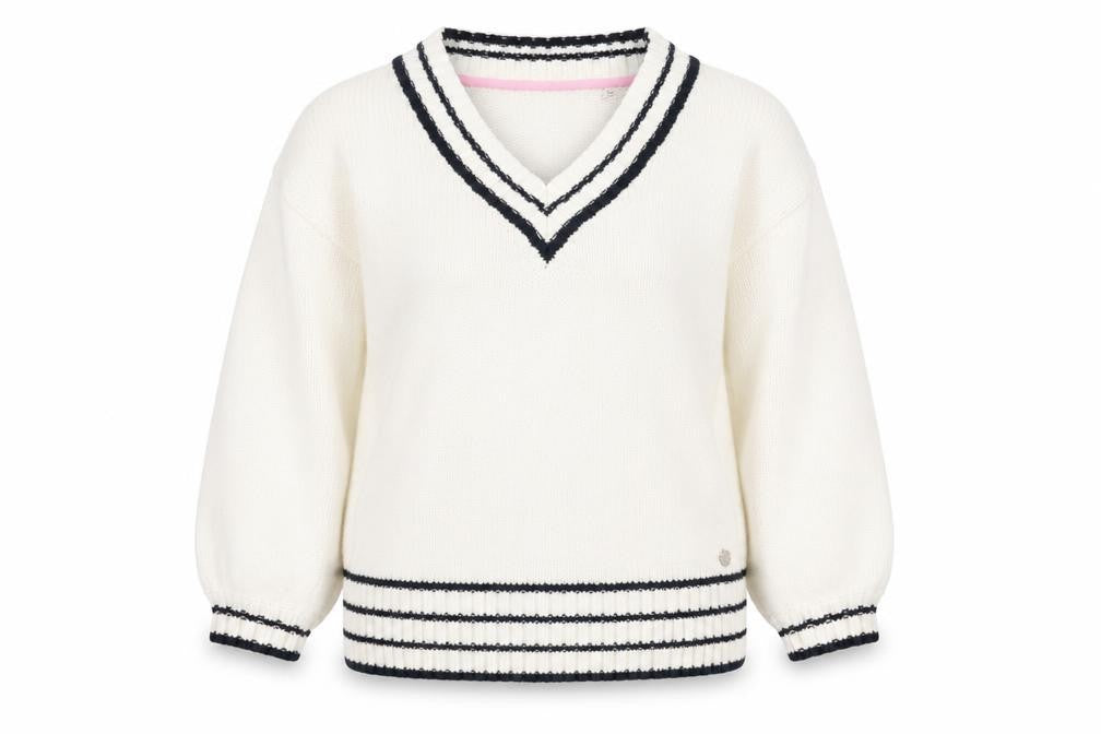 Jack Wills Women's Ivory V-Neck Pullover Jumper Size 12