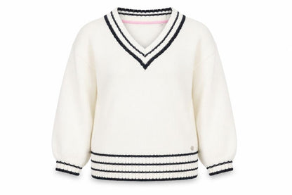 Jack Wills Women's Ivory V-Neck Pullover Jumper Size 12