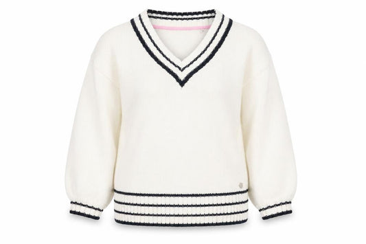 Jack Wills Women's Ivory V-Neck Pullover Jumper Size 12