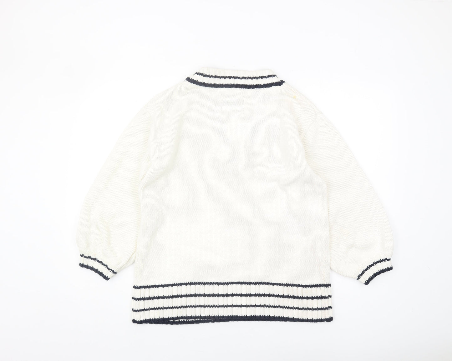 Jack Wills Women's Ivory V-Neck Pullover Jumper Size 12