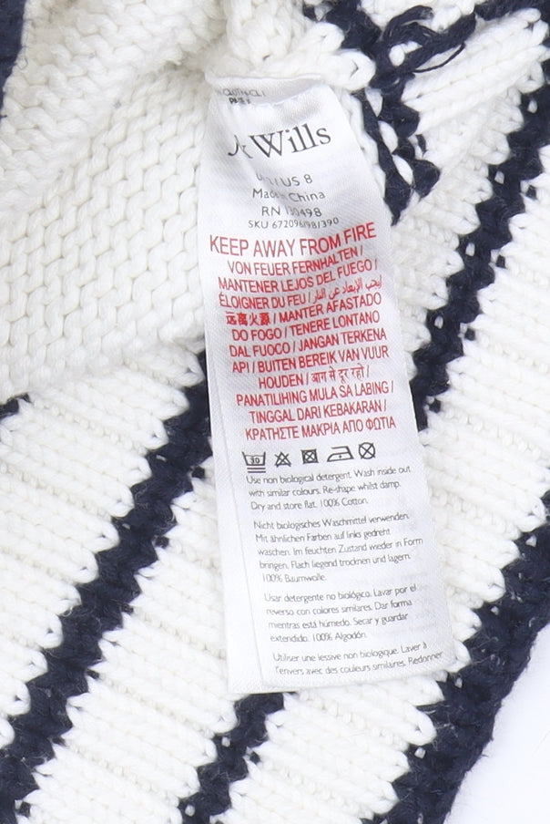 Jack Wills Women's Ivory V-Neck Pullover Jumper Size 12