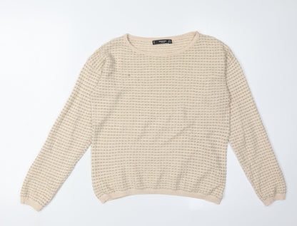 Womens UK Size S Mango Beige Pullover Jumper