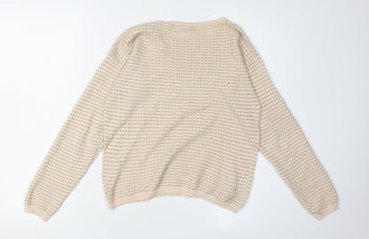 Womens UK Size S Mango Beige Pullover Jumper