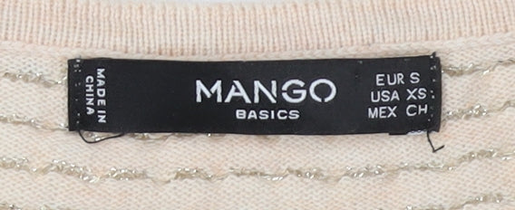 Womens UK Size S Mango Beige Pullover Jumper