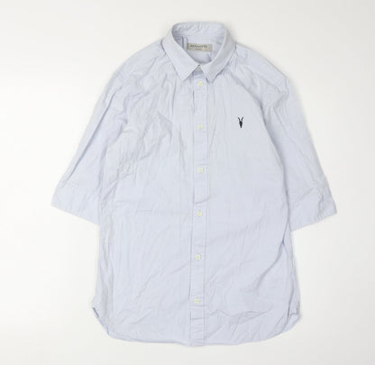 AllSaints Men's Blue XS 3/4 Sleeve Shirt