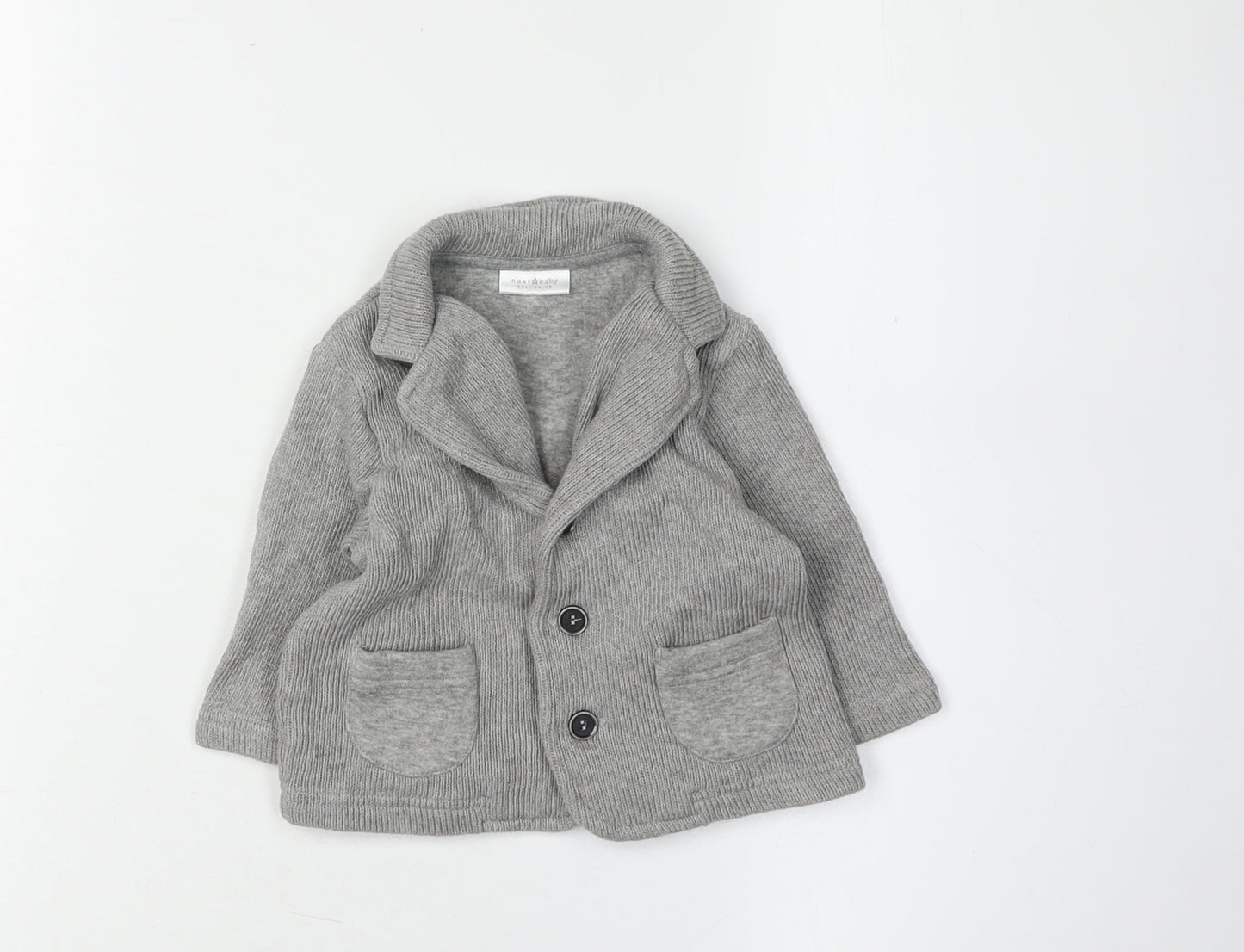 Next Grey Knit Cardigan, Unisex 3-6 Months, Casual Baby Jumper