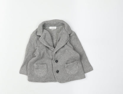 Next Grey Knit Cardigan, Unisex 3-6 Months, Casual Baby Jumper