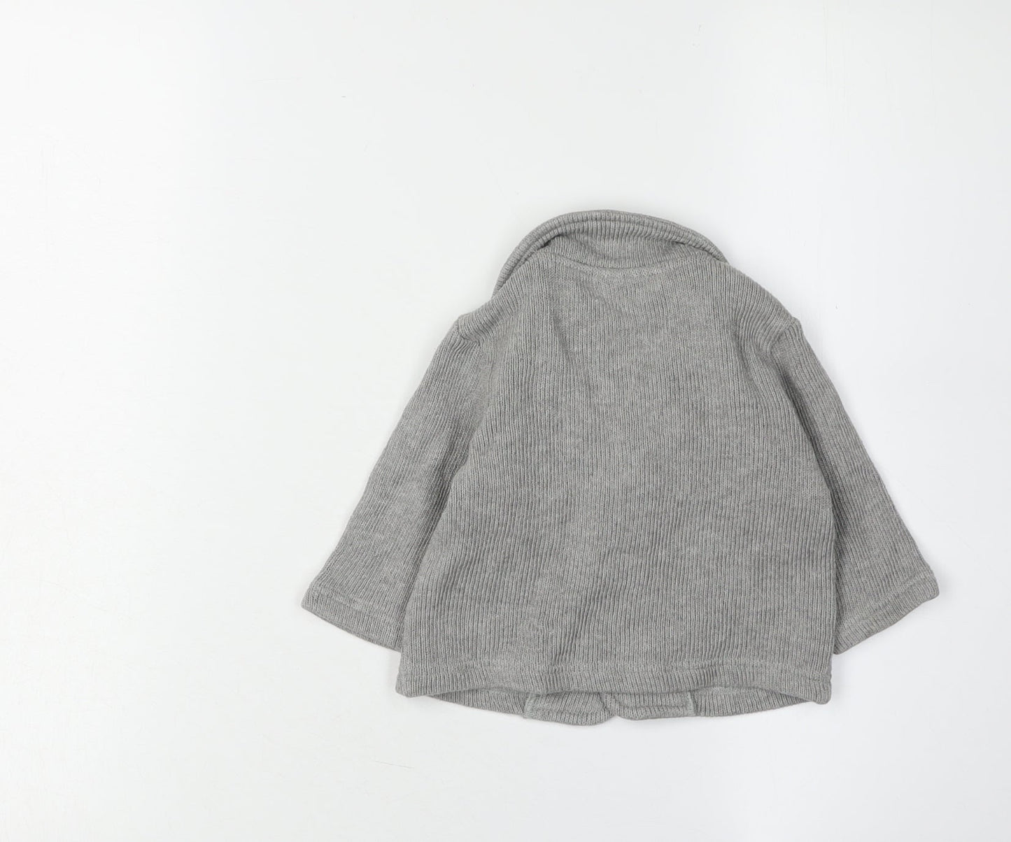 Next Grey Knit Cardigan, Unisex 3-6 Months, Casual Baby Jumper