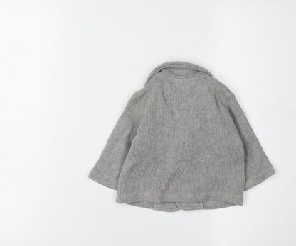 Next Grey Knit Cardigan, Unisex 3-6 Months, Casual Baby Jumper