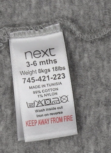 Next Grey Knit Cardigan, Unisex 3-6 Months, Casual Baby Jumper