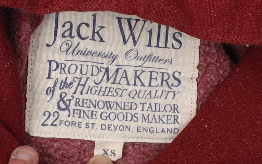 Mens UK Size XS Jack Wills Red Pullover Hoodie