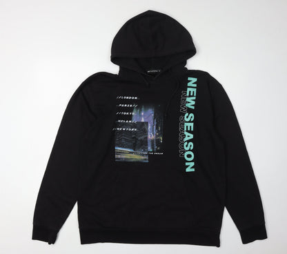 PrettyLittleThing Women's Black Pullover Hoodie M