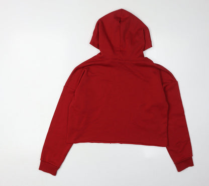New Look Girls Red Hoodie 12-13 Years Pullover Casual Logo