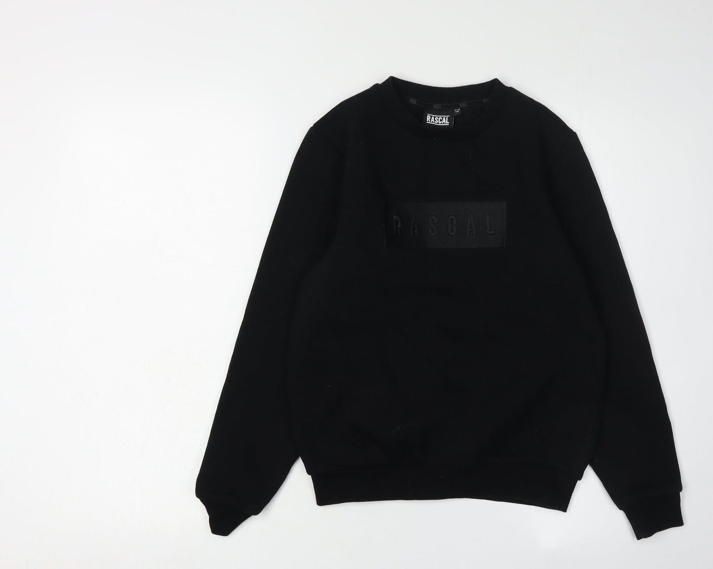 Rascal Boys Black Sweatshirt, 11-12 Years, Pullover Logo