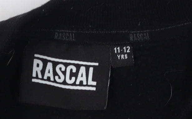 Rascal Boys Black Sweatshirt, 11-12 Years, Pullover Logo