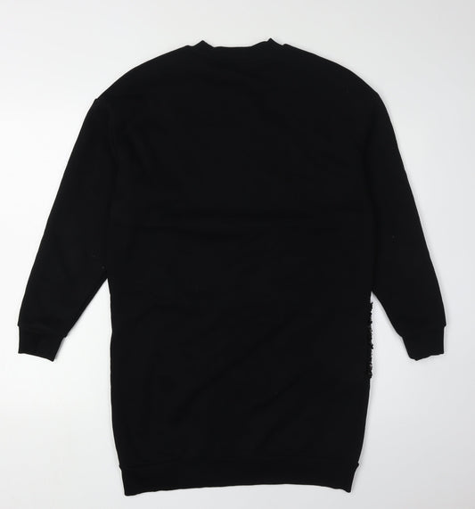 River Island Women's Black XS Sequin T-Shirt Dress