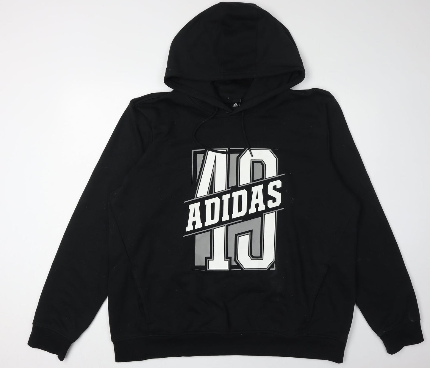 Adidas Men's Black Pullover Hoodie 2XL Sports Logo