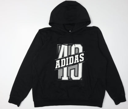 Adidas Men's Black Pullover Hoodie 2XL Sports Logo