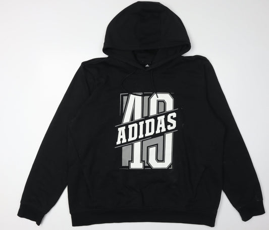 Adidas Men's Black Pullover Hoodie 2XL Sports Logo