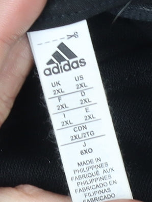 Adidas Men's Black Pullover Hoodie 2XL Sports Logo