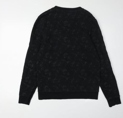Topman Men's Black Pullover Sweatshirt - Size S