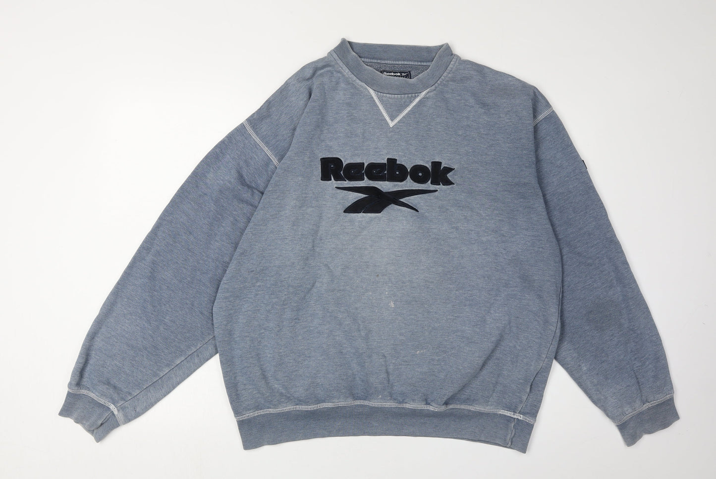 Mens UK Size M Reebok Blue Pullover Sweatshirt