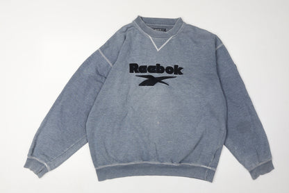 Mens UK Size M Reebok Blue Pullover Sweatshirt