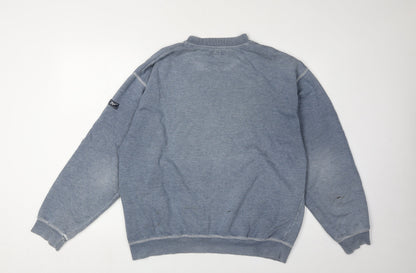 Mens UK Size M Reebok Blue Pullover Sweatshirt
