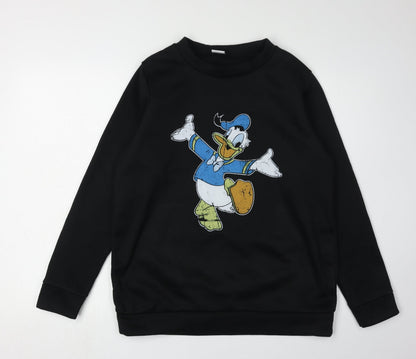 Womens UK Size 10/12 Disney Black Pullover Sweatshirt
