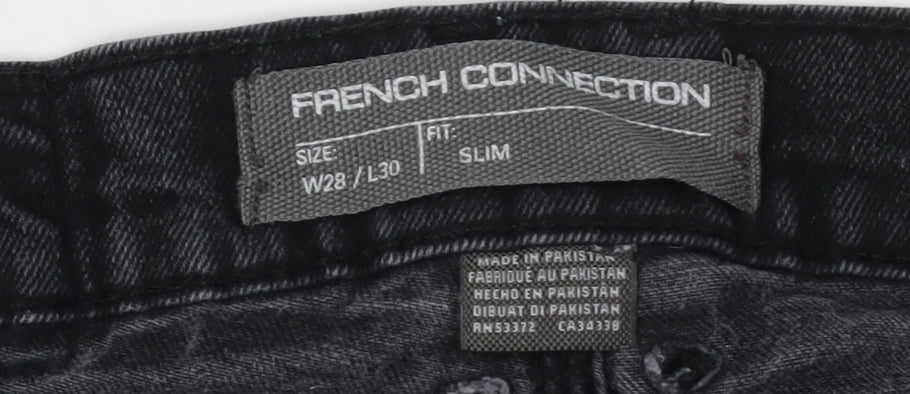 French Connection Men's Black Skinny Jeans Size 28